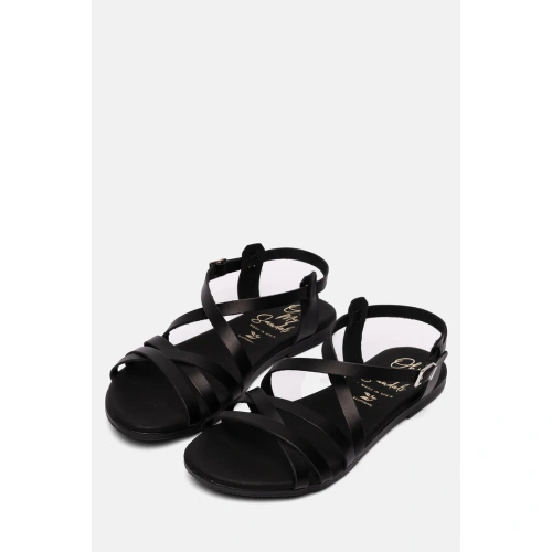 Oh! My Sandals – Brenda Negro: Το Μαύρο Δερμάτινο Πέδιλο που θα Λατρέψουν τα Πόδια σας! 🇪🇸