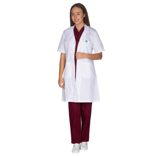 Γυναικεία Ιατρική Ποδιά Alezi με Κοντό Μανίκι (65% Polyester / 35% Cotton)