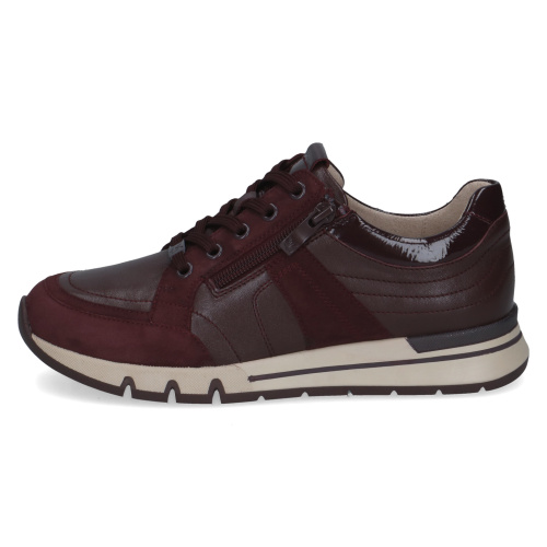 Caprice Δερμάτινα Ανατομικά Sneakers με Φερμουάρ & Λουστρίνι Λεπτομέρειες – Μπορντό